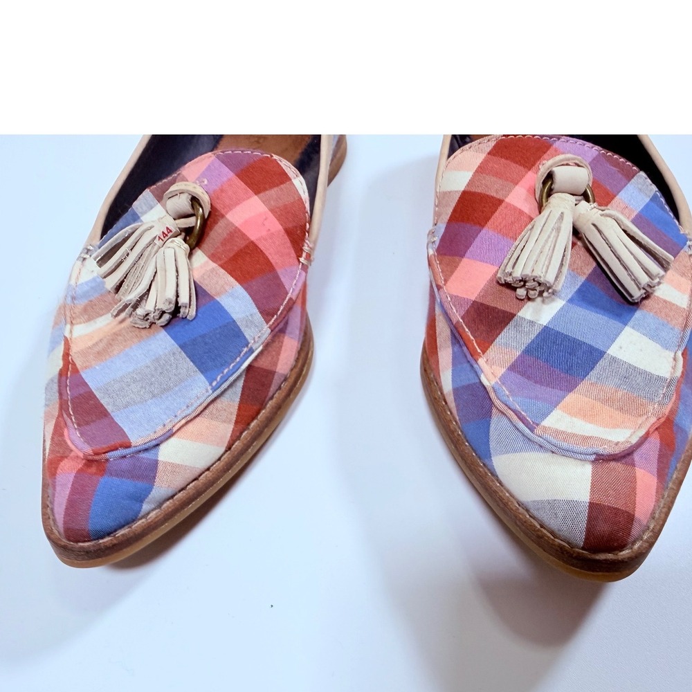 Sperry Top-Sider Seaport Plaid Tassel Loafers Multi-Color Pointed Toe Flats 9 - Picture 6 of 10